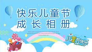 Blue Cartoon Happy Children's Day Growth Album Szablon PPT do pobrania