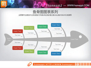 Download 7 color flattened PPT fishbone images