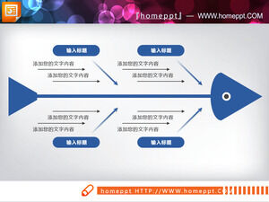 Descargue prácticos gráficos de espina de pescado PPT para 6 esquemas de color