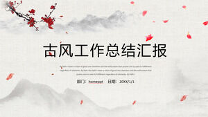 Unduh template PPT untuk laporan ringkasan karya gaya kuno