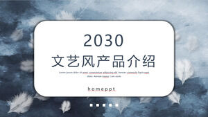 Templat PPT Perkenalan Produk untuk Gaya Sastra dengan Latar Belakang Bulu