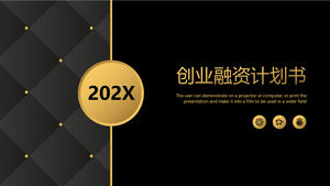 Unduh template PPT untuk rencana pembiayaan kewirausahaan emas hitam sederhana