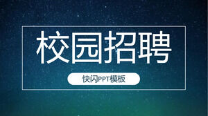 Descărcați șablonul PPT pentru recrutarea campusului cu un fundal albastru cu cer înstelat și o briză fulgerătoare