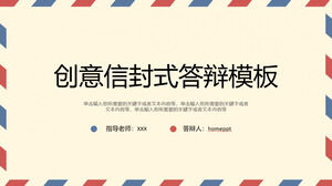 Basitleştirilmiş Kırmızı ve Mavi Yaratıcı Zarf Stili Mezuniyet Savunması PPT Şablonu İndir