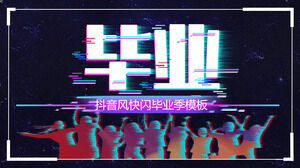 Téléchargez le modèle PPT de la saison de remise des diplômes Tiktok Flash