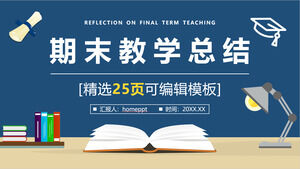 Download Templat PPT Ringkasan Pengajaran Akhir Angin Vektor Biru