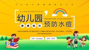 Karikatür Anaokulu Sağlık Bilgisi PPT Şablonu Suçiçeği Önlemek için İndir