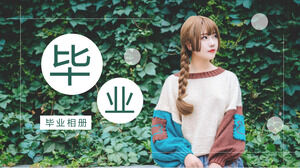 Faça o download do modelo PPT do álbum de formatura de estudantes universitários verde e fresco