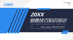 Scarica il modello PPT per la formazione sulla conoscenza delle competenze di vendita blu