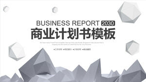Descargar plantilla PPT de plan de negocios con fondo de polígono sólido gris