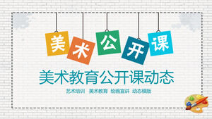 Szablon PPT dla publicznych zajęć artystycznych z minimalistycznymi ścianami i paletami tła