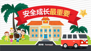 Kreskówka szablon PPT promocji edukacji bezpieczeństwa dzieci