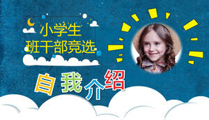 Pobierz szablon PPT dla wyborów kadrowych klasy Blue Cartoon dla dziewcząt ze szkoły podstawowej
