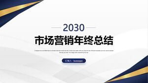 Basit Mavi Altın Renk Eşleştirme PPT Şablon İndir için Pazarlama Çalışmasının Özeti