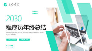 الأخضر مبرمج نمط المكاتب التجارية نهاية العام ملخص تنزيل قالب PPT