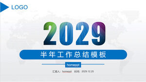 Descărcare șablon PPT pentru planul rezumat al lucrărilor pe jumătate de an simplificat albastru