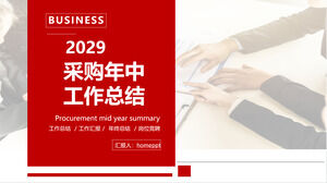 Kırmızı Tedarik Departmanı Yıl Ortası Çalışma Özeti PPT Şablonu İndir