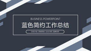 Niebieski minimalistyczny raport podsumowujący pracę szablon PPT do pobrania