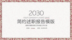 Plantilla PPT de informe de trabajo de estilo minimalista con fondo rojo