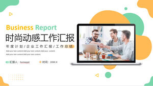 Unduh Templat PPT Laporan Kerja Mode Dinamis Pencocokan Warna Oranye Hijau