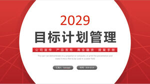 Download do modelo de PPT de gerenciamento de plano de meta minimalista vermelho