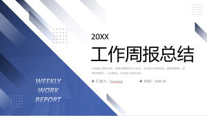 Baixe o modelo PPT para o relatório de trabalho semanal com um fundo diagonal azul
