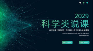 Téléchargez le modèle PPT pour les conférences d'enseignement scientifique avec un point vert et un fond de ligne