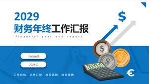 Download gratuito do modelo PPT para relatório de trabalho de fim de ano financeiro azul