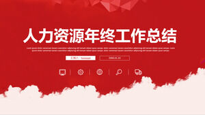 Download the PPT template for the year-end summary of red minimalist human resources