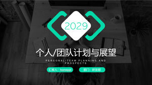 Schwarze personalisierte persönliche und Teamplanung und Outlook-PPT-Vorlage