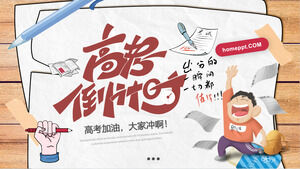 Gaya kartun ujian masuk kuliah hitung mundur tema pertemuan kelas unduhan template PPT