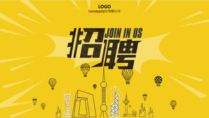 Gelbe, vereinfachte PPT-Vorlage für die Unternehmensrekrutierung zum kostenlosen Download