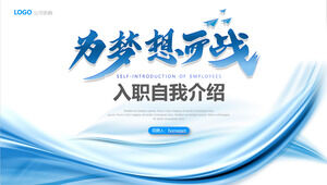 Düşler için Mücadele "Mavi Basit İş Yarışması Kendini Tanıtma PPT Şablonu