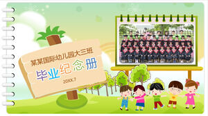 Przedszkole w stylu kreskówki szablon PPT