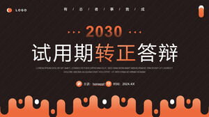 Scarica il modello PPT per il periodo di prova di Simplified Black Orange per diventare una difesa regolare