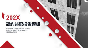 Descargue la plantilla PPT para el informe de trabajo conciso rojo