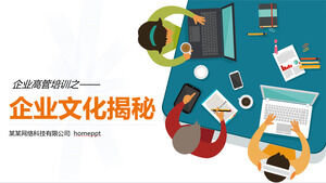 Kultura korporacyjna ujawniająca tło wektorowych znaków biurowych Pobierz plik PPT