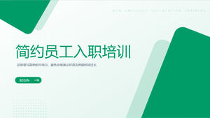 Téléchargez le modèle PPT pour une formation d'intégration verte et minimaliste des employés