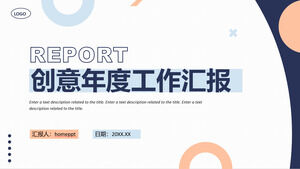 Unduh Templat PPT Laporan Kerja Tahunan Kreatif Biru Oranye Sederhana