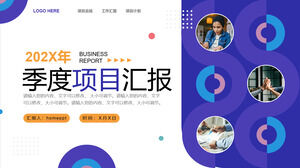 Blue Fashion Business Style Vierteljährlicher Projektbericht PPT-Vorlage herunterladen