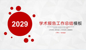 Red Simplified Academic Report Work Summary PPT Template Download