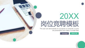 Scarica il modello PPT per il concorso di lavoro nei colori blu e verde