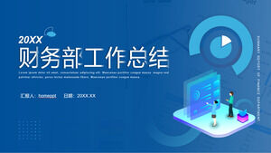 Scarica il modello PPT per la relazione riassuntiva del lavoro del dipartimento finanziario conciso blu