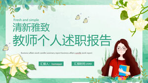 Laden Sie die PPT-Vorlage für den persönlichen Bericht grüner, frischer und eleganter Lehrer herunter