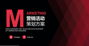 Unduh template PPT untuk rencana perencanaan pemasaran dengan latar belakang berlian datar rendah dengan warna merah dan hitam