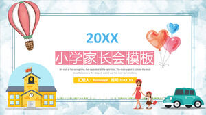 Kolorowa kreskówka szkoła podstawowa Konferencja rodzic-nauczyciel Szablon PPT do pobrania za darmo