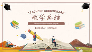 Modèle PPT de résumé d'enseignement de fond de manuel ouvert à télécharger gratuitement