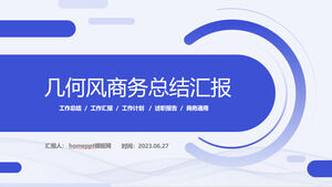 Circular Creative Geometry Style Business Summary Report PowerPoint Template