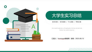 단순화 된 일러스트레이션 스타일 대학생 인턴쉽 보고서 PowerPoint 템플릿