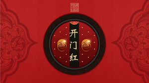 Czerwona klasyczna atmosfera Uroczystość otwarcia Czerwony szablon PPT do pobrania